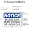 Signmission Secure Hair Close To Head Or Under Cap, 5 in W x Rectangle, Vinyl Decal OS-2PACK-NS-D-35-L-16548 - alternate 4